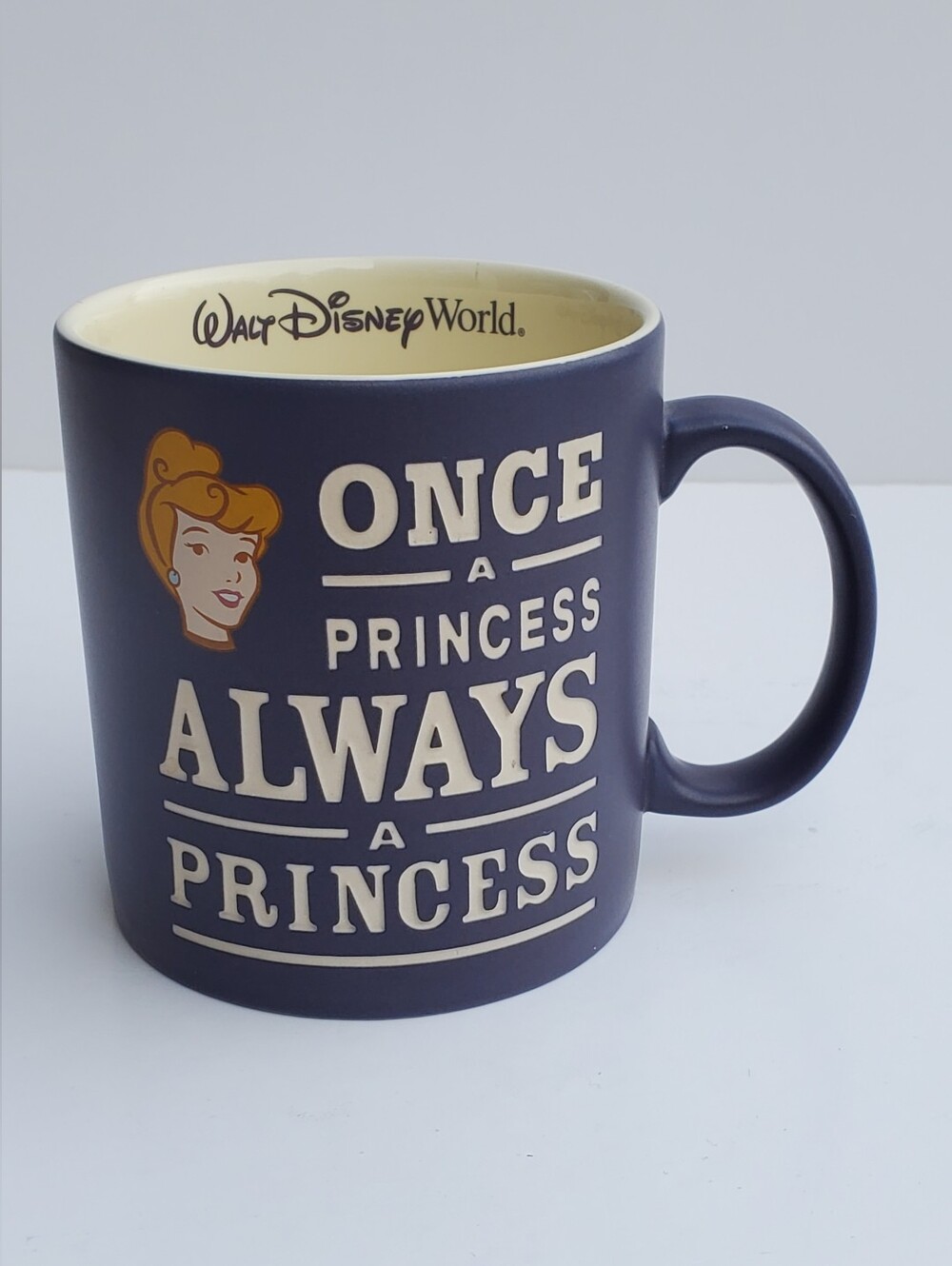Disney Parks Walt Disney World Cinderella Purple Matte 16oz Coffee Mug Cup